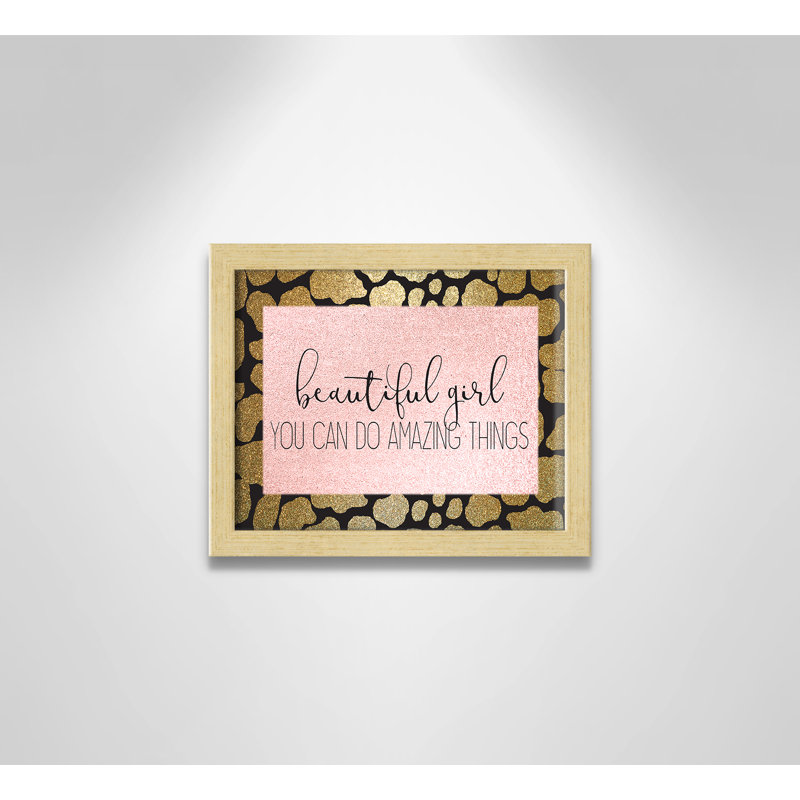 Impression sur papier Amazing Things, H 9 po x l 11 po x P 1,19 po, Encadré de boîte champagne