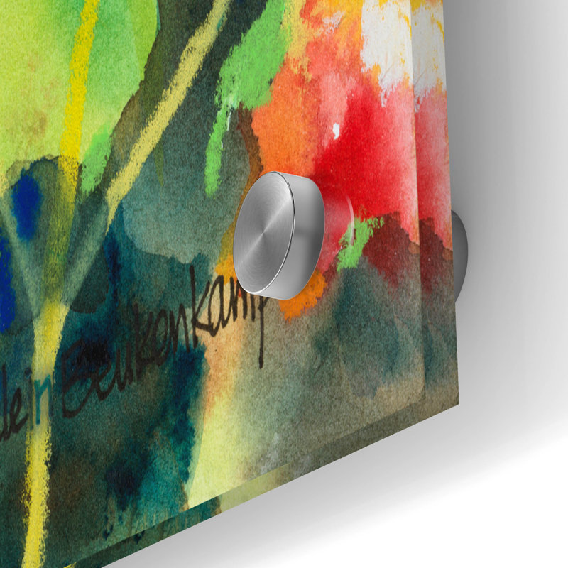Art mural en verre «Nasturtium Nest» par Annelein Beukenkamp, H 24 po x l 36 po x P 0,2 po
