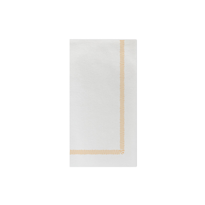 Papersoft Napkins Fringe Guest Towels, White/Yellow