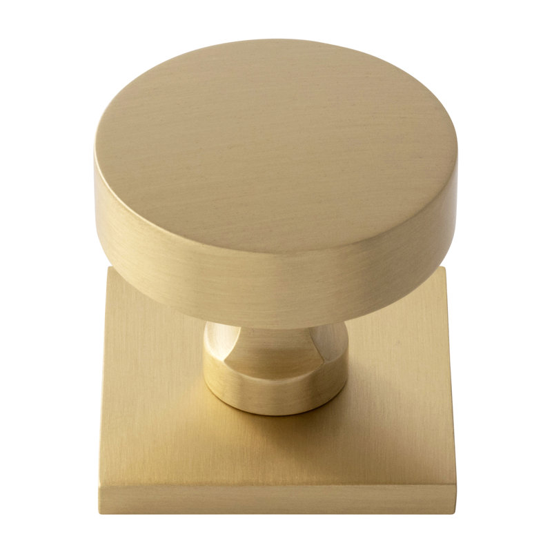 Parkview Collection Round Knob - Cabinet Knob - Transitional Hardware for Drawers & Cabinets, 1-1/2", Satin Brass