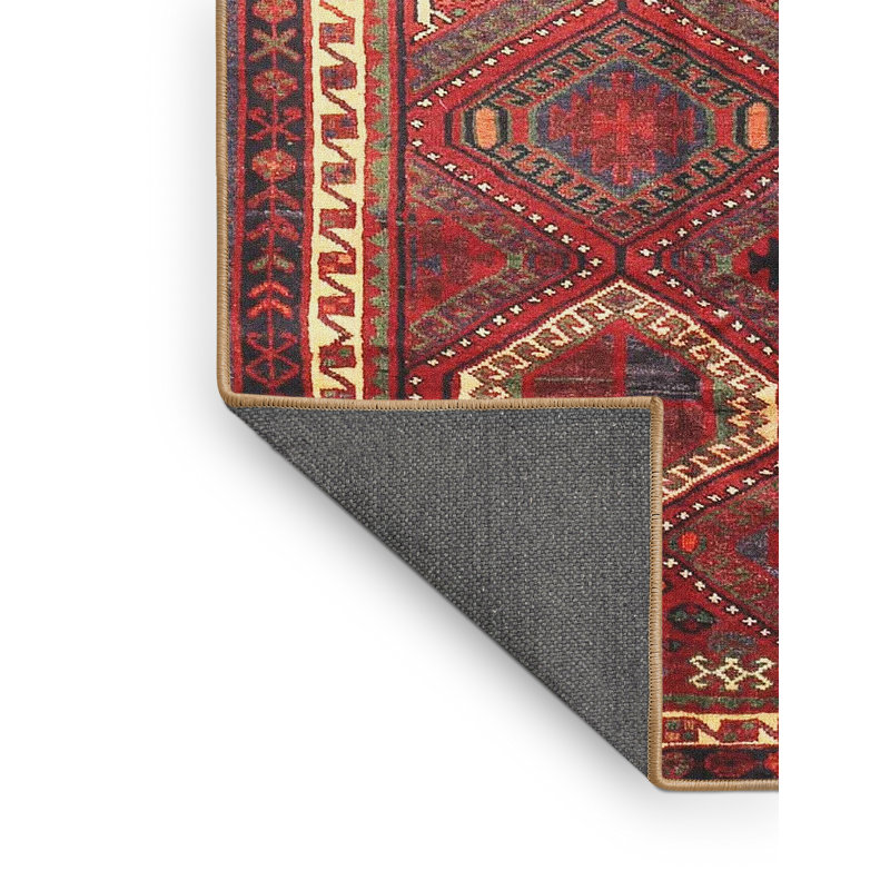 Tapis rouge / brun / beige Southwestern, Rectangle 6 pi x 9 pi