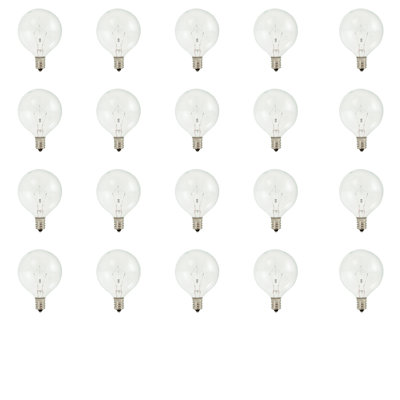 25 watts, ampoule sphérique Krypton à intensité variable au xénon / Krypton G16.5, (2700K) E12 / culot candélabre