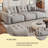 125.98"Gray chenille sofa with adjustable backrest-312060925