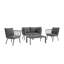 Ensemble de patio d'extérieur en aluminium 5 pièces avec coussins épais Riverside par Havenside Home-537035600-537035601