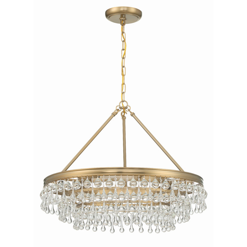 Eulah 6 - Light Dimmable Tiered Chandelier,  19.75" H x 25" W x 25" D, Vibrant Gold