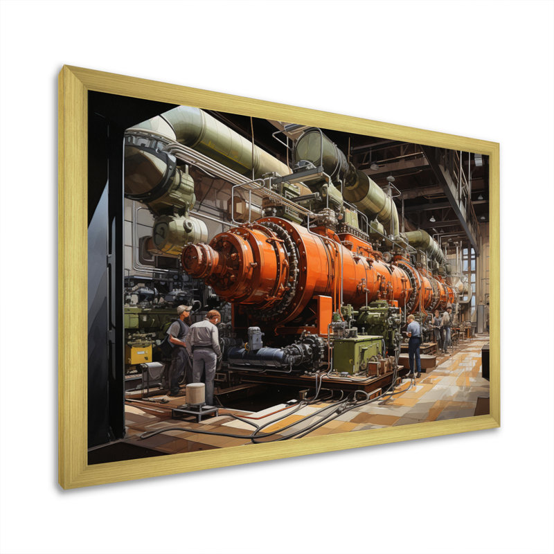 «Power Plants Powerful Energies I» sur toile, H 30 po x l 40 po x P 1,5 po, Encadrement doré