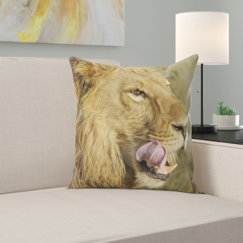 Housse et insert de coussin carré lion