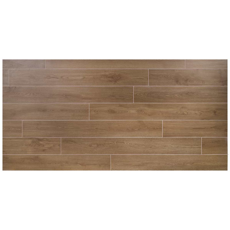 Oaktree 7x60 XL Wood Look Matte Porcelain Tile, Dark Brown