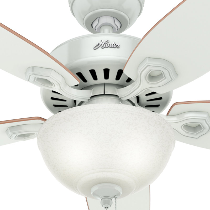 Snow White 52" Ceiling Fan with LED Light and Beech Blades