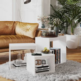 Side Tables 3 pcs Engineered Wood