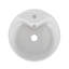 Bathroom Vessel Sink 15.7" x 5.7" Round Bowl Sink, Bathroom Countertop Round White Vanity Sink Basin,Ceramic Basin,Glossy White