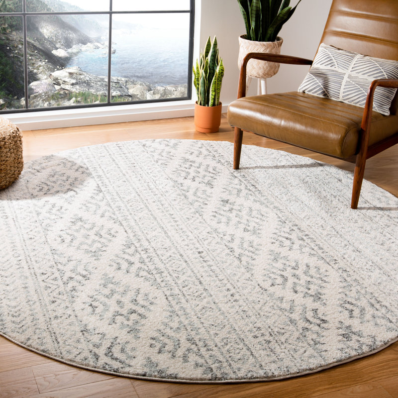 Leiding Ivory/Dark Grey Rug, Round 201 cm