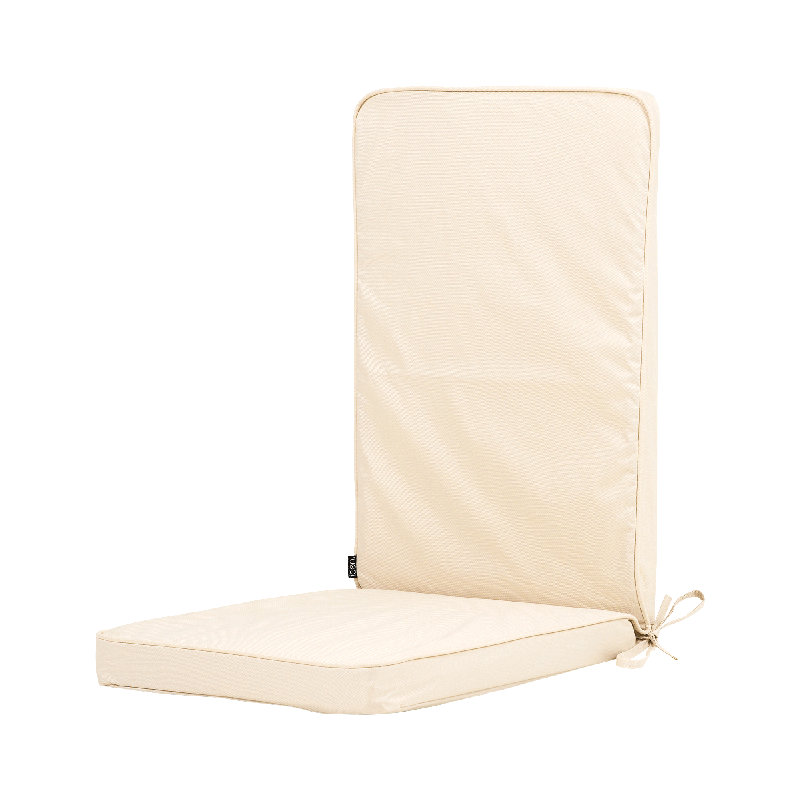 Geometric Outdoor High Back Seat Pad, Cream