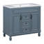 Meuble-lavabo moderne avec lavabo supérieur, armoire de rangement avec 2 portes à fermeture douce et 2 tiroirs, armoire d'appoint