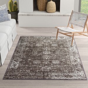 Brandt Floral Brown Area Rug 2.0x6..7 ft  brown 