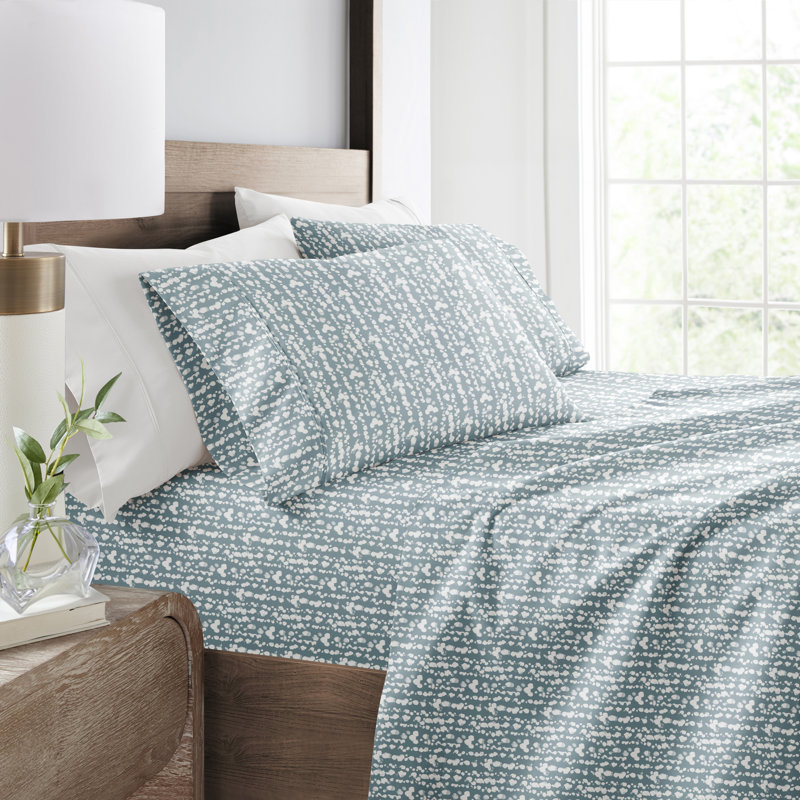 Full Blue and White Striped Microfiber Sheet Set