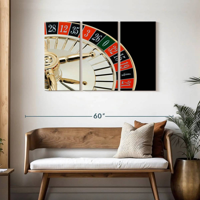 Senne roulette de casino doré, H 28 po x l 45 po