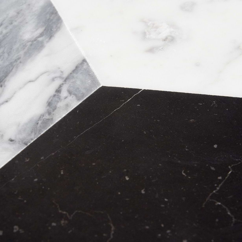Havasar 8x9 Hexagon Honed Marble Mosaic Tile, Grigio Honed