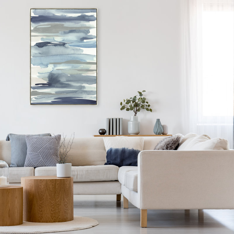 Layered Water I Print by Janice Sadler, Image Gel Brush, 69.5" H x 48.5" W x 1.5" D