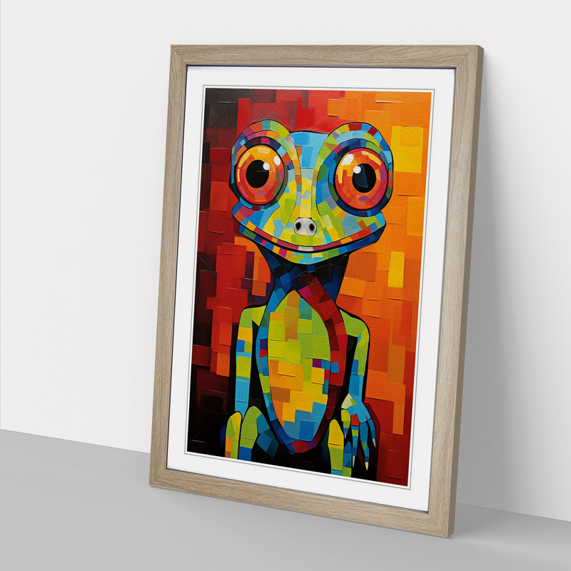 Single Picture Frame Print on Wood, Oak Framed, 46cm H x 34cm W