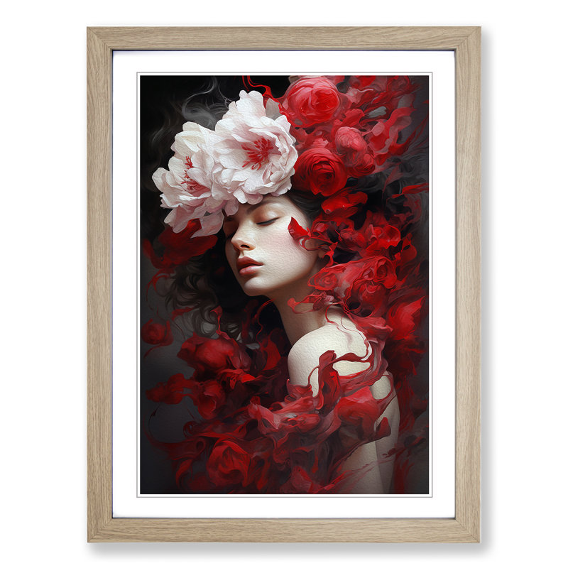 Single Picture Frame Print on Wood, 34cm H x 25cm W, Oak Framed