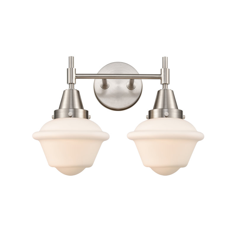 Gayle 2 - Light Dimmable Vanity Light, Satin Nickel, Matte White, 4 Watt Vintage LED Bulb
