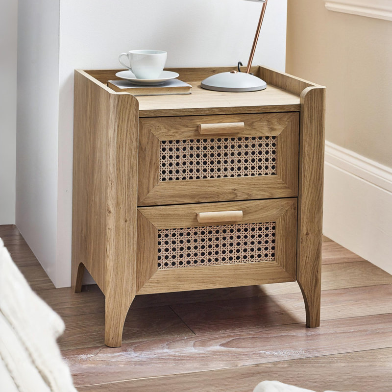 Albelo 50cm W Manufactured Wood Bedside Table, Brown