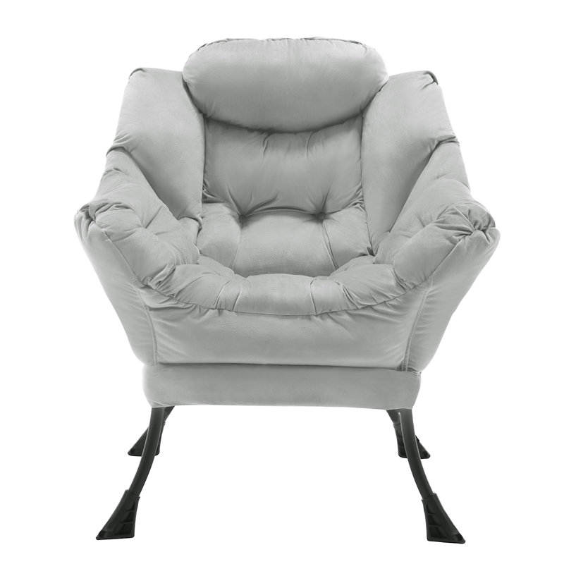 Velvet Armchair, Light grey