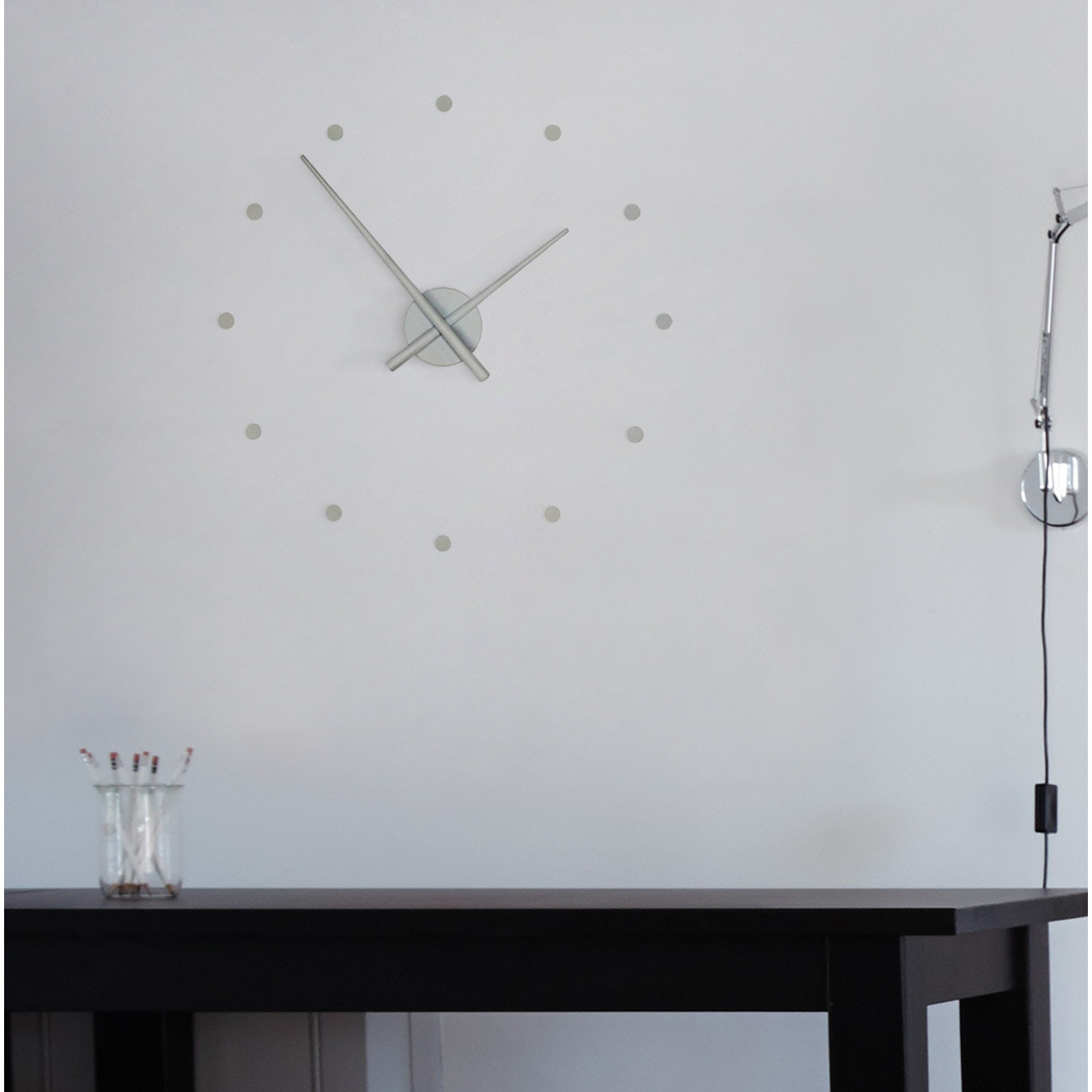 OJ Wall Clock, Silver, Large