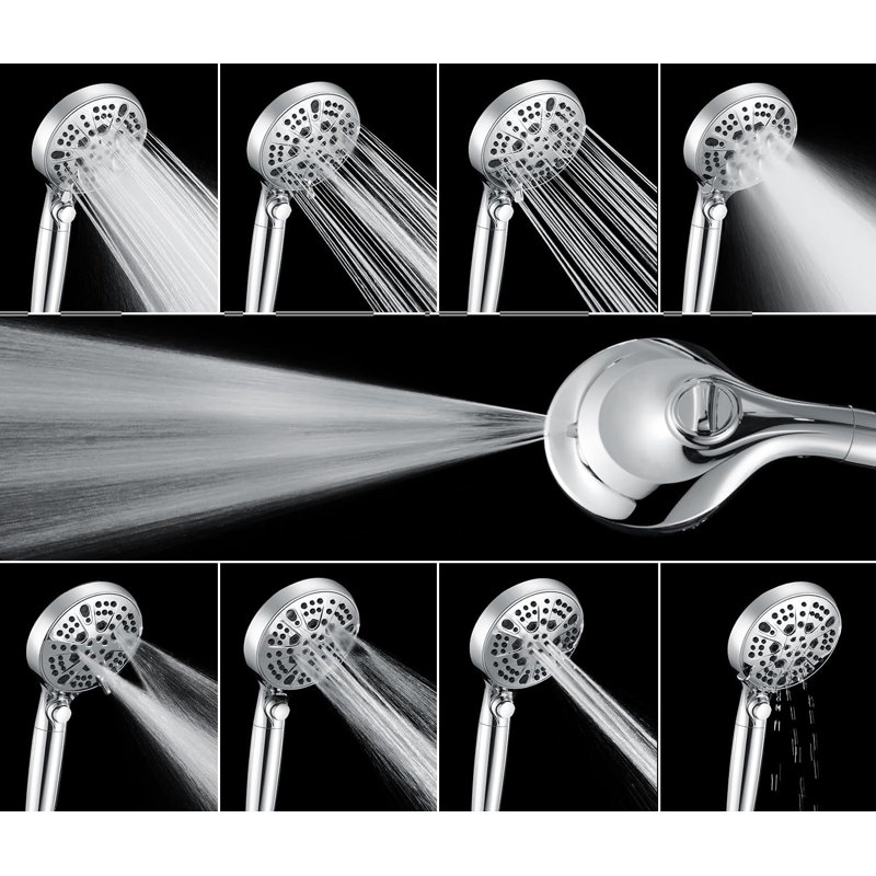2-In-1 High-Pressure Shower Head Combo: 10" Rainfall & Handheld - 10 Settings, 2.5 GPM, 15-Stage Filter