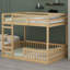 Wood Bunk Bed With Ladder And Guardrails-113793101