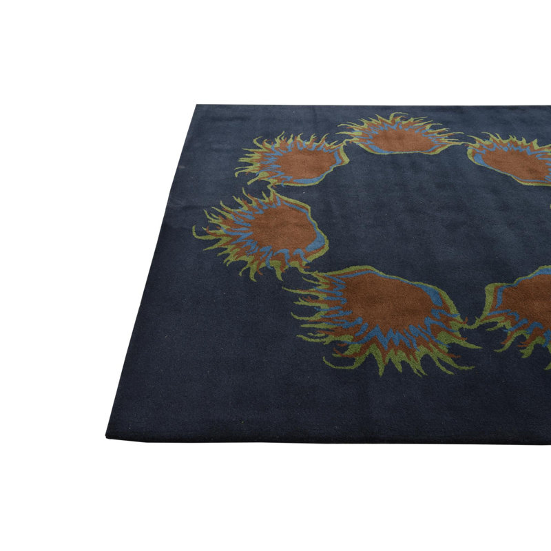 Tapis carré bleu marine Otto