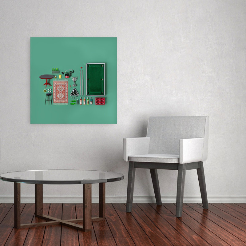 «Miniature Pool Hall», reproduction d'art mural, H 32 po x l 32 po