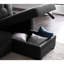 Canapé modulaire rembourré en lin gris foncé avec méridienne et rangement - rembourré de mousse, 3 places, canapé-lit escamotable pour siège d'invités et en lin rembourré, se transforme en espace de divertissement-221384751-221384745