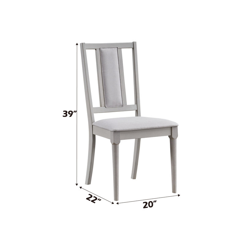 Ensemble de 2 chaises d'appoint Marta en lin et finition naturelle beige