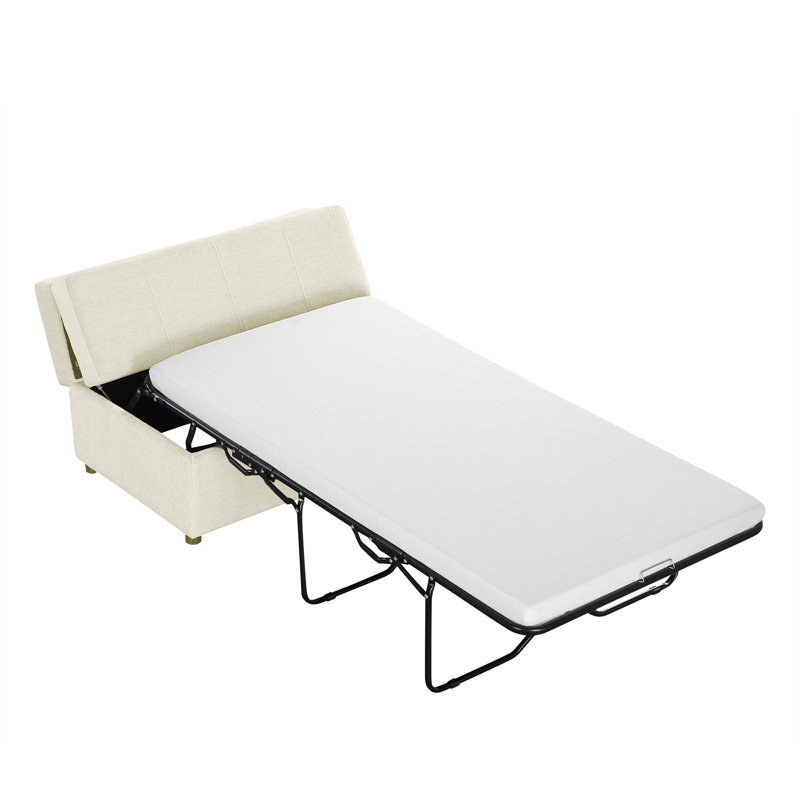 Twin Size Folding Ottoman Sleeper Bed With Mattress Convertible Guest Bed