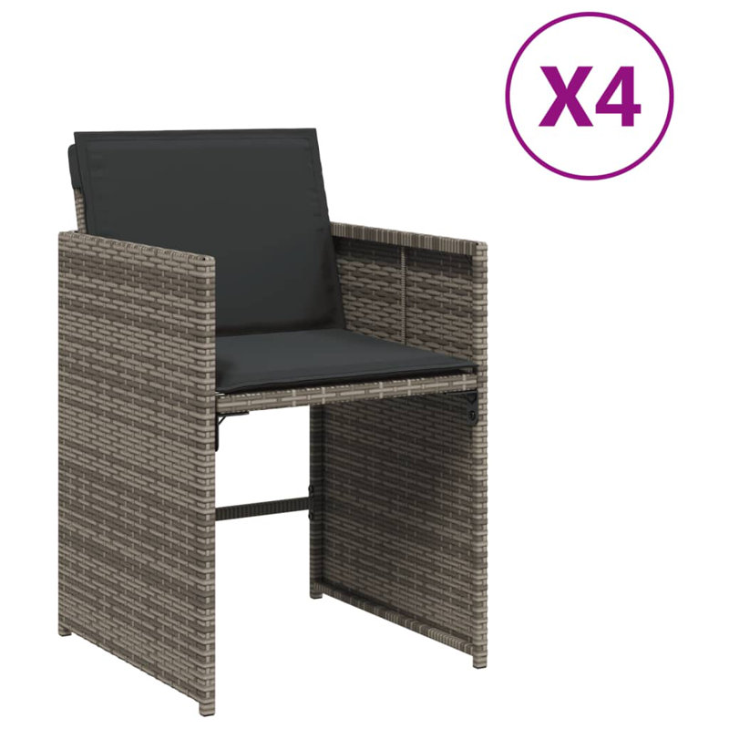 Fauteuil de patio avec coussins 4 pièces Latitude Run® Latitude