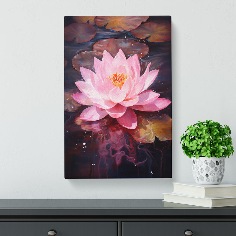 Lotus Flower Abstract No.2 - Wrapped Canvas Print, 76cm H x 50cm W x 3cm D