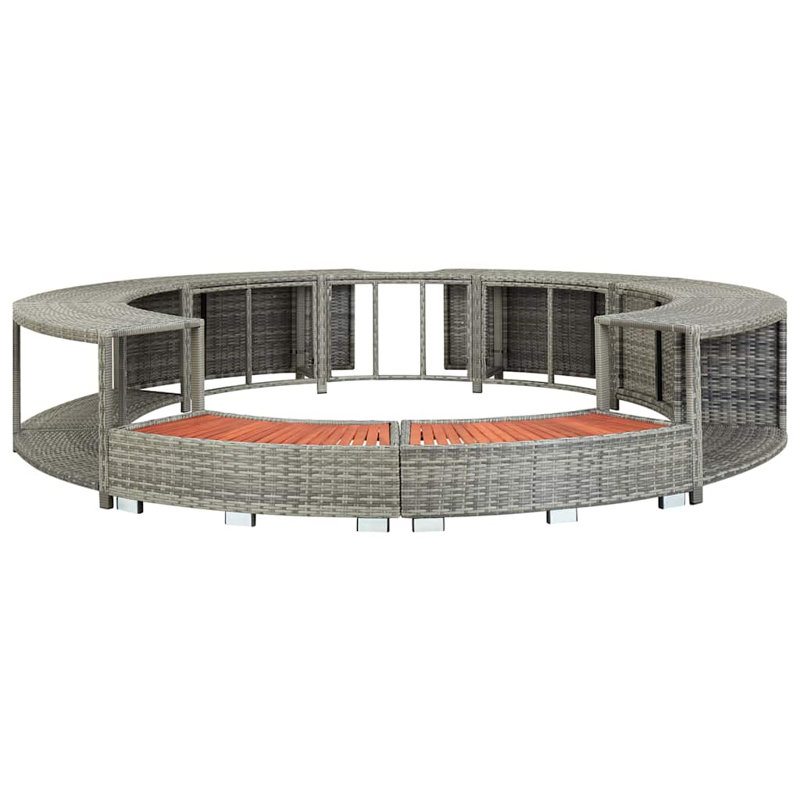 Armoire entourant le spa extérieur en rotin de polyester avec rangement WALPLUS, Grey
