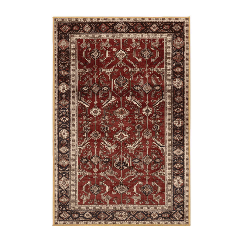 Machine Washable Persian Brown Area Rug, Rectangle 2' x 3'