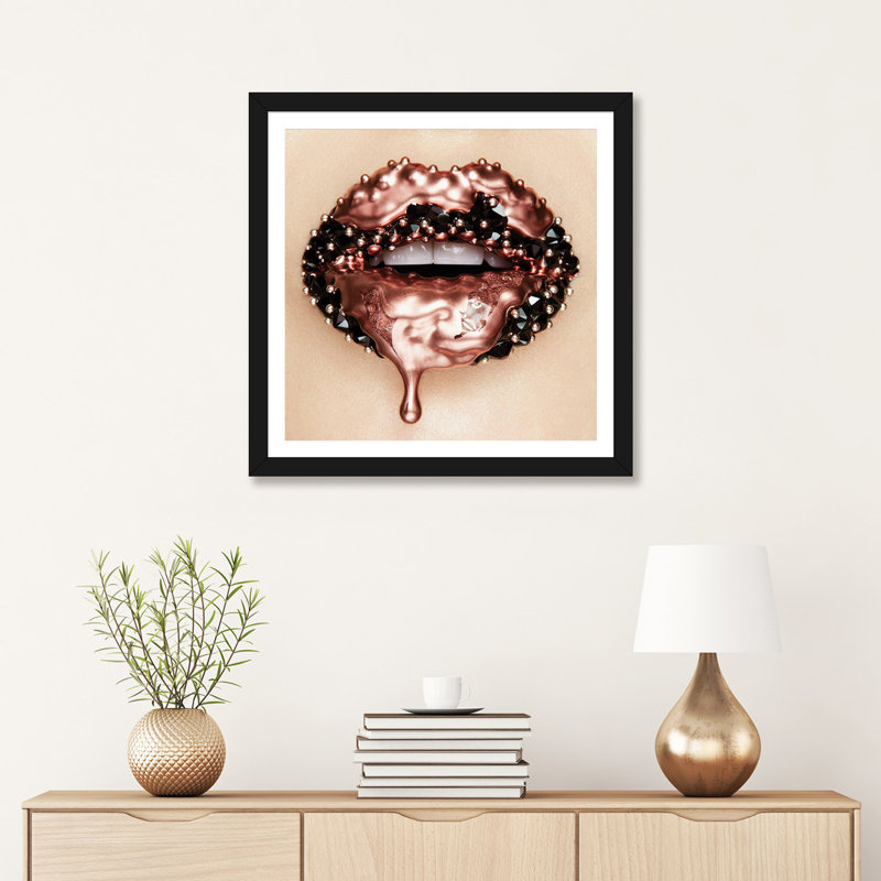 «Rose Gold Melting Carat» par Vlada Haggerty - impression d'art graphique, H 24 po x l 24 po x p 1 po