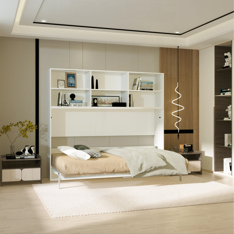 Lit escamotable horizontal simple avec rangement Mordern Design pour chambre à coucher ou chambre d'amis