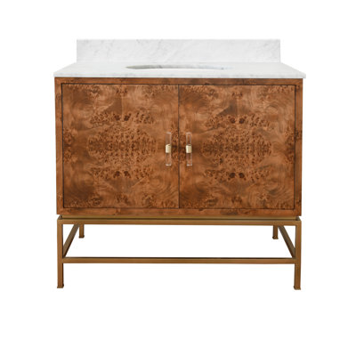 Clifford 36.5'' Single Bathroom Vanity with Marble Top