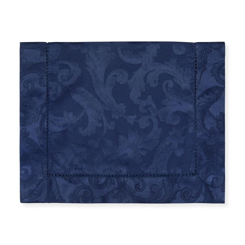 Acanthus Handmade Floral Table Runnner, 72" L x 15" W, Sapphire