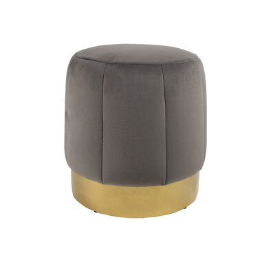 17.7"" Modern Velvet Round Ottoman Make Up Stool In Grey -  Everly Quinn, 1CB7D7CD22E54C2D9F639684AAFAA987