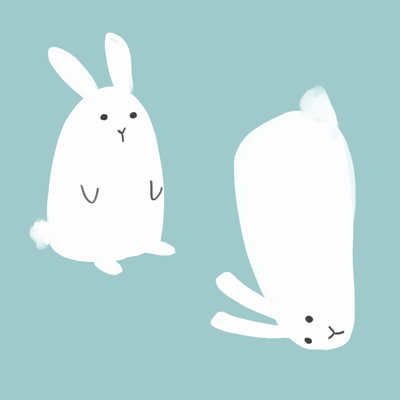 Simple Staring Bunnies - Wrapped Canvas Print