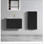 Meuble-lavabo flottant rayé en chêne noir brossé de 24 po avec lavabo en céramique blanche, meuble-lavabo une pièce sans drain, pré-assemblé-1410095149