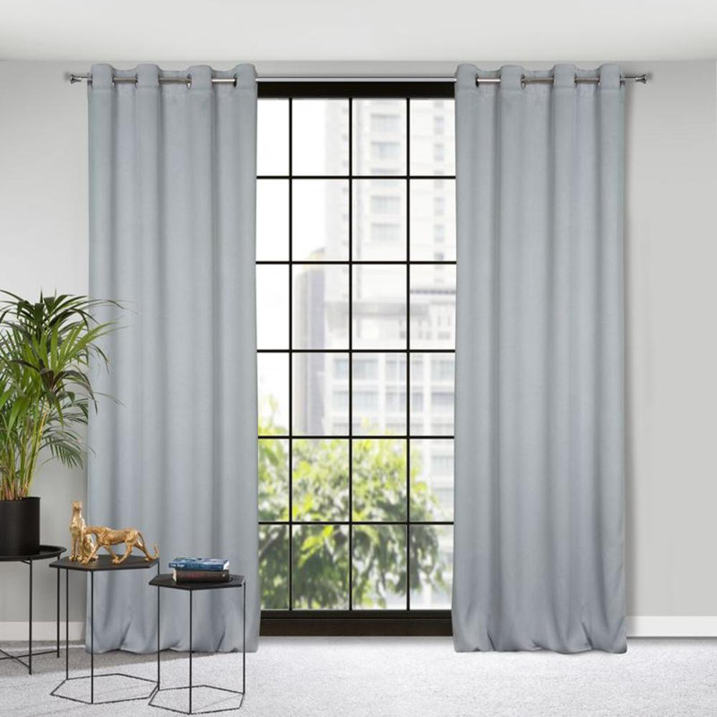 Carlo Eyelet Blackout Curtain, Grey