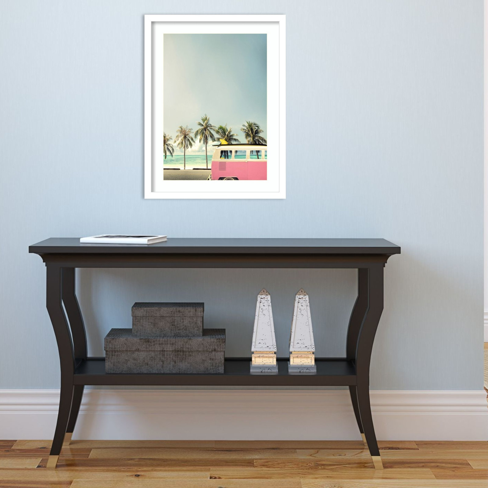 Raleigh "Surf Bus Pink" Photo Print, Matte White, 19.5" H x 15" W x 0.75" D