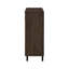 Armoire à chaussures moderne avec portes à lattes verticales et rangement réglable